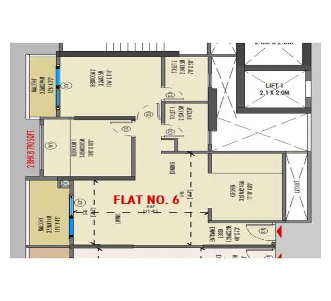 2 BHK 787 ALPINE 21 Tathawade, pune
