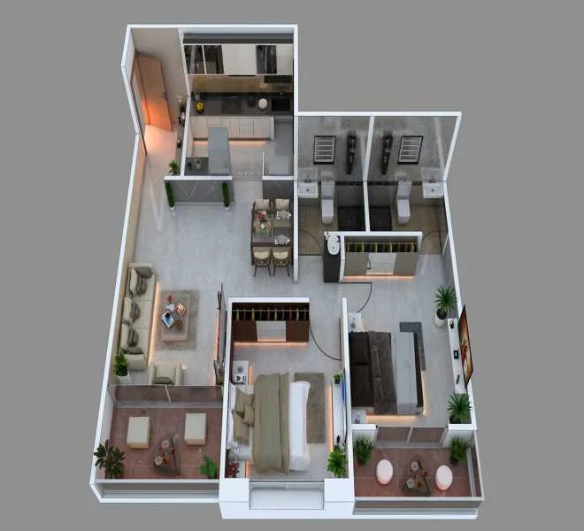 2 BHK 796 Divine Reves Wakad, pune