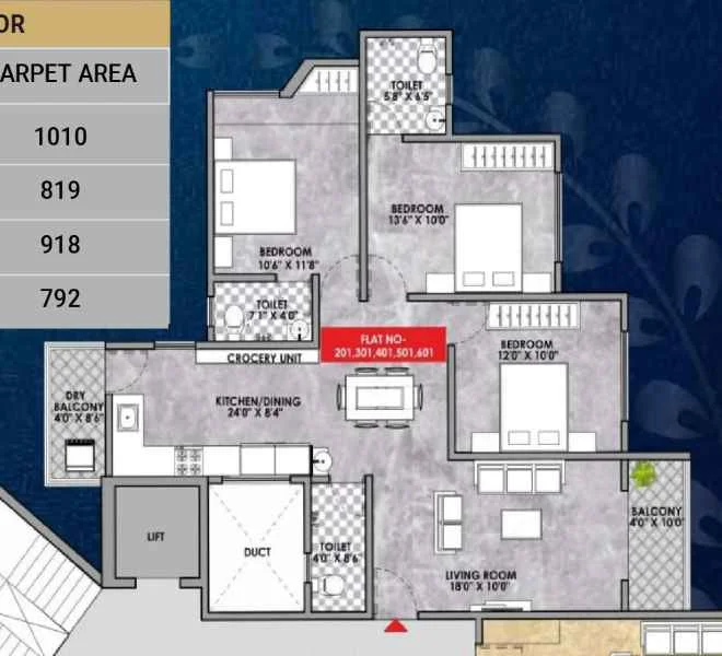3 BHK 1010 SRK Platinum Wakad, pune