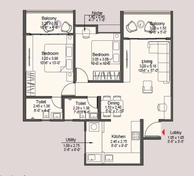 3 BHK 1089 New Launch Kohinoor Royale Towers Hinjewadi, pune