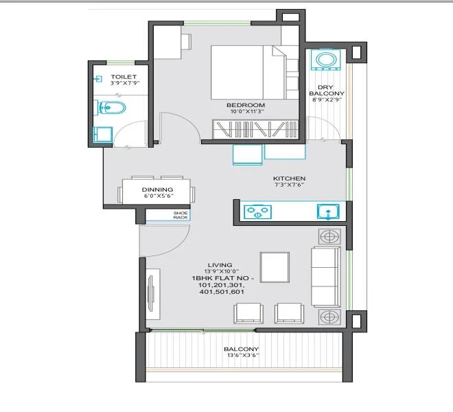 1 BHK 491 WP Royal Elevia Thergaon, pune
